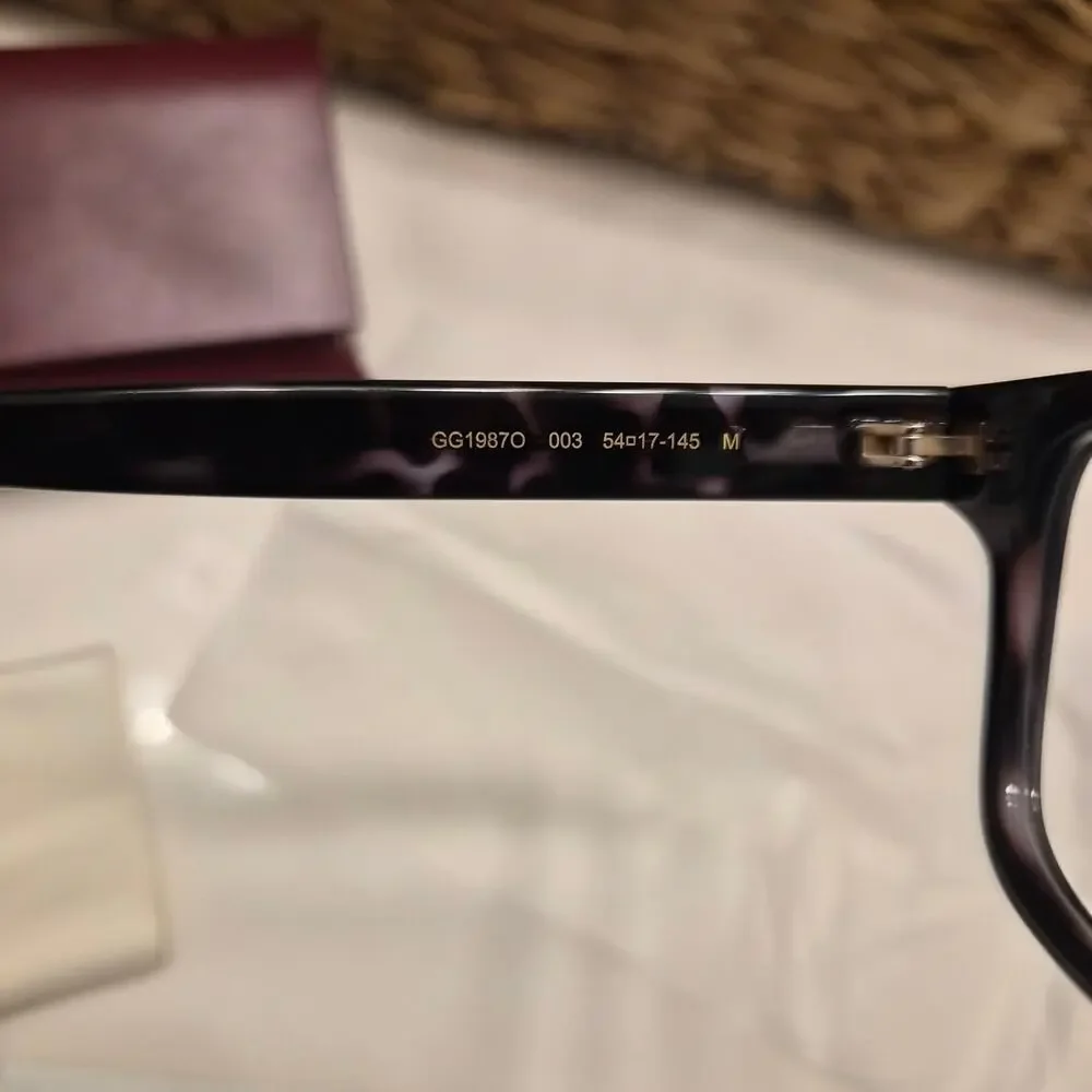 Gucci Eyeglasses GG1987O 003 Grey Tortoise Rectangle Frames Glasses Full Set 54m